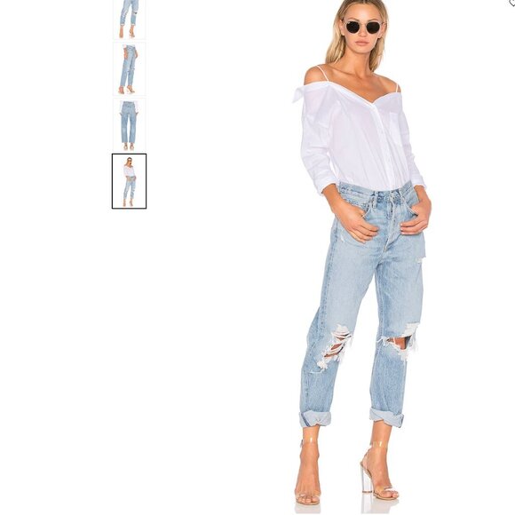 Agolde Denim - AGOLDE 90s Mid Rise Loose Fit Distressed Denim Jean in Fall Out Size 28 - EUC